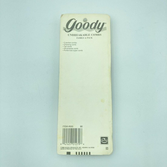 Vintage GOODY 1989 Family Pack Hair Combs New Old Stock - Package Wear