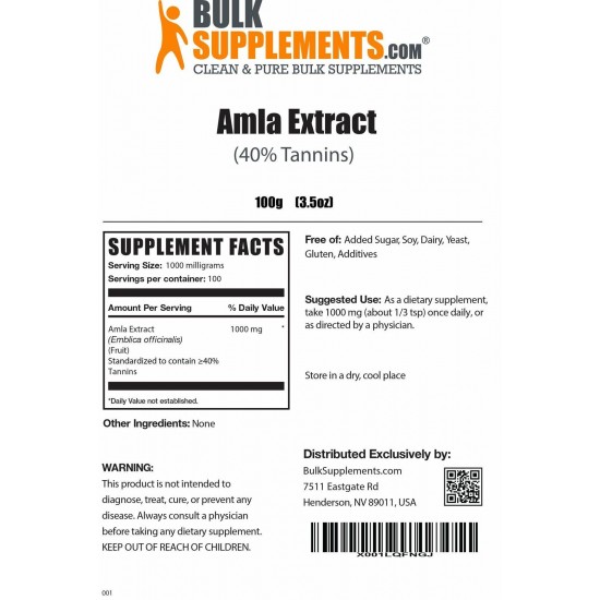 BulkSupplements.com Amla Extract - Amla Powder for Hair Growth - Amla Fruit