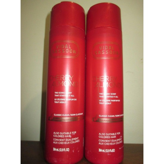 (2) Vidal Sassoon Cherry Almond Shampoo Classic Clean DISCONTINUED & RARE 12.9oz