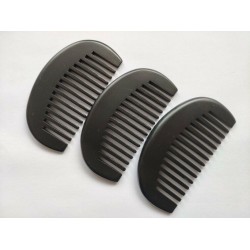 Customize Logo-Wide Tooth Peach Wood Comb Beard Care Comb Black Makeup Wholesale