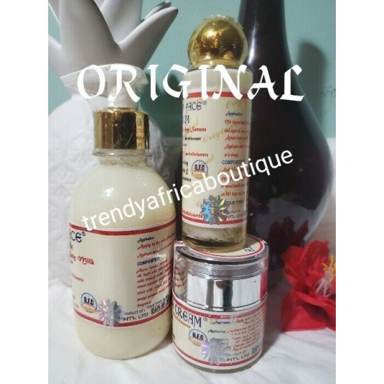 Golden face Beauty Milk set: lotion, serum, face cream, essential oil.+ soap