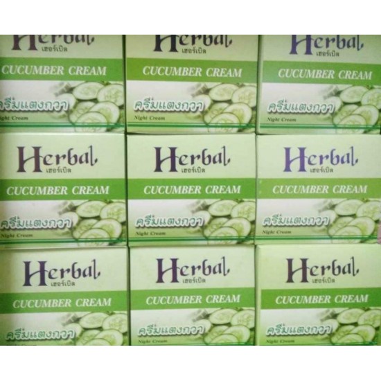 24 X Cucumer Night Cream Herbal Brightens the Skin Reduce dark spots acne 5 g.