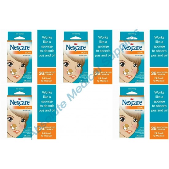 *30-Pack* 3M Nexcare 36 Acne Absorbing Cover Transparent AC-036