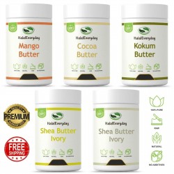 Raw African Shea, Mango, Cocoa, Kokum, Illipe Butter 100% Pure Unrefined Bulk