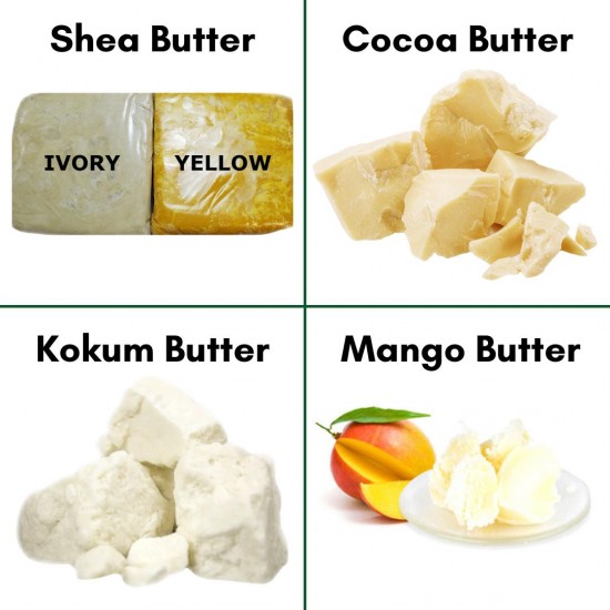 Raw African Shea, Mango, Cocoa, Kokum, Illipe Butter 100% Pure Unrefined Bulk