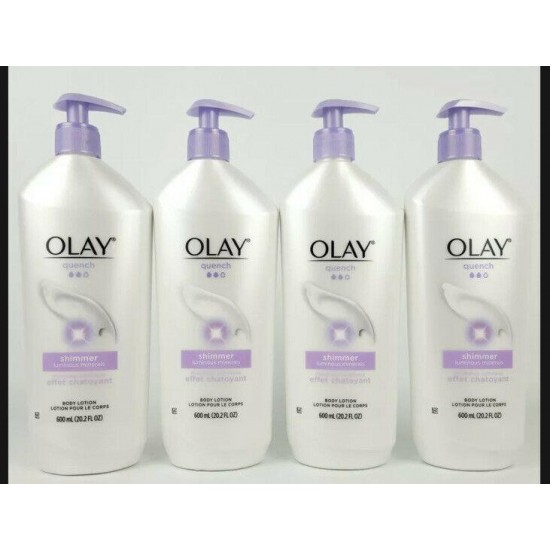 4 X Olay Quench 20.2oz Shimmer & Smooth Body Lotion Jumbo Large Size