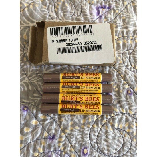 Burt's Bees Lip Shimmer Toffee Sealed Discontinued Hard to Find-4 Pack!