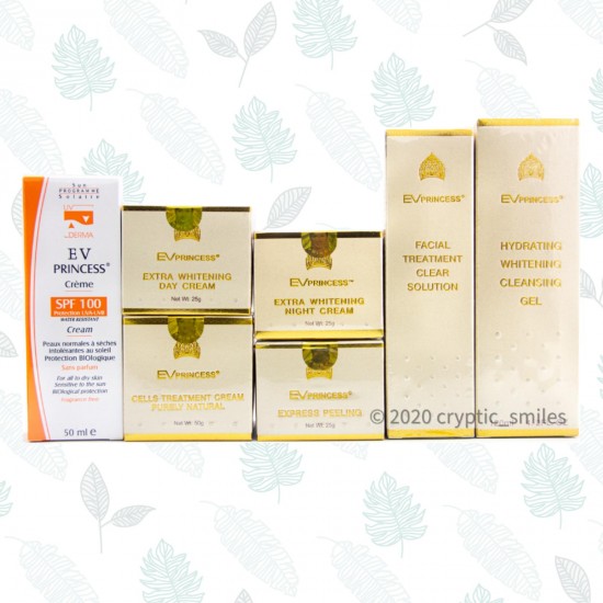 EV PRINCESS 7 PC SET - GEL, TONER, DAY, NIGHT, CELL, PEELING, SUNBLOCK