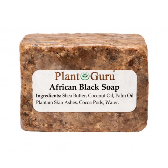 Raw African Black Soap Organic 100% Pure Bar From Ghana Bulk Face Acne Body Wash