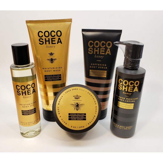 Rare! COCOSHEA HONEY DELUXE SET Body Butter Moisturizing Oil Wash Scrub Lotion