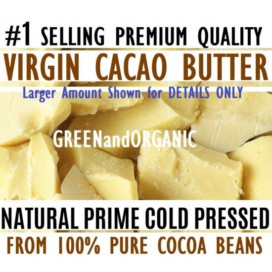 Raw CACAO BUTTER 100% Pure Organic Cocoa Bean Unrefined FOOD GRADE 1 4 8 5 oz Lb