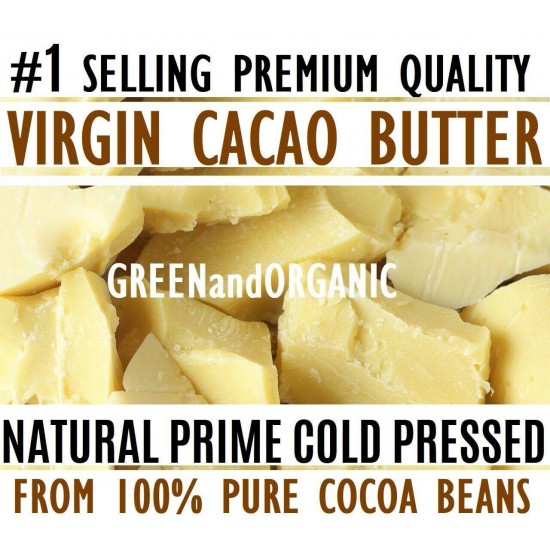 Raw CACAO BUTTER 100% Pure Organic Cocoa Bean Unrefined FOOD GRADE 1 4 8 5 oz Lb