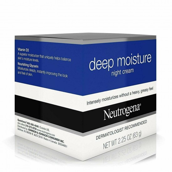 Neutrogena Deep Moisture Night Cream With Glycerin & Vitamin D3, 2.25 oz, 9 Pack