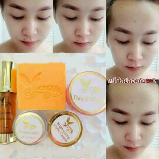 3X Mache're Whitening Cream Gold Set Perfect Collagen White Brighter Smooth Skin