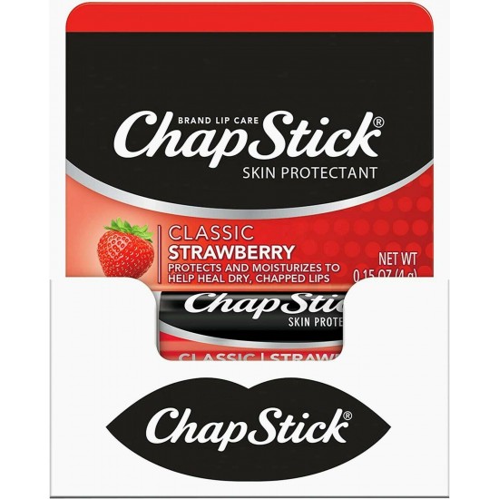 Wholesale Bulk Reseller Lot of 600  Count  Strawberry Chaptick Lip Balm 0.15 oz