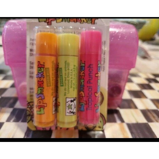 RARE!!!Vintage Bonne Bell lip smacker trio. Mango, kiwi and tropical punch. HTF.