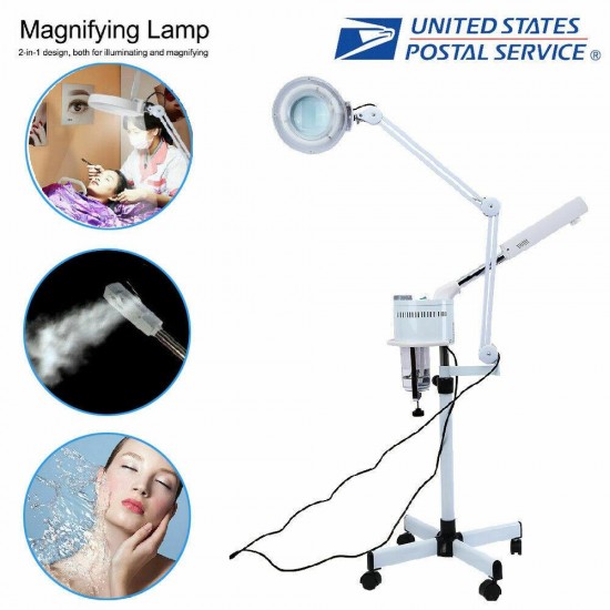 3 in 1 5X Magnifying Lamp Facial Steamer Hot Ozone Machine Spa Salon Beauty USA