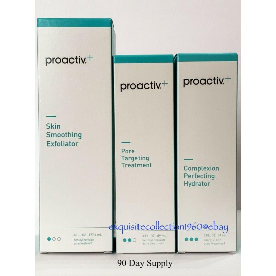 Proactiv + Plus 3 Piece 90 DAY SUPPLY FULL SIZE KIT Proactive 2022 Expiry