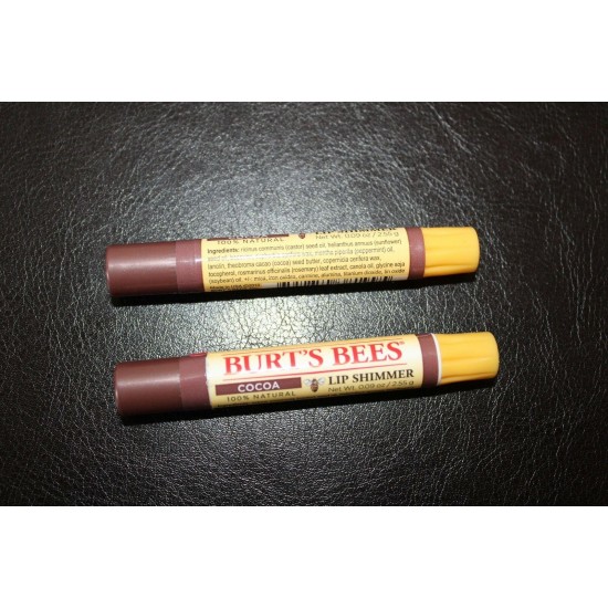 NEW Lot 2 Burt's Bees Lip Shimmer COCOA HTF Discontinued Original Rare Color