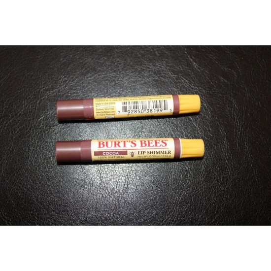 NEW Lot 2 Burt's Bees Lip Shimmer COCOA HTF Discontinued Original Rare Color