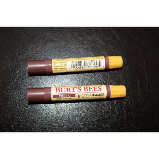 NEW Lot 2 Burt's Bees Lip Shimmer COCOA HTF Discontinued Original Rare Color