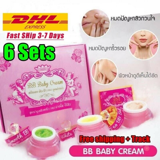 6X BB Cream Baby Dark Spots Freckles Acne Skin Face Set Whitening Reduce Clear