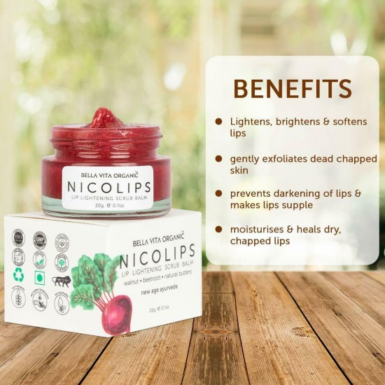 10X Nicolips Lightening & Brightening Dark Lip Balm Scrub Unisex 20g Expres ship