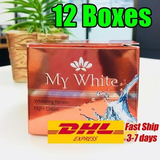 12X MY WHITE WHITENING KERATIN NIGHT CREAM ANTI AGAING ACNE FRECKLES DARK SPOT