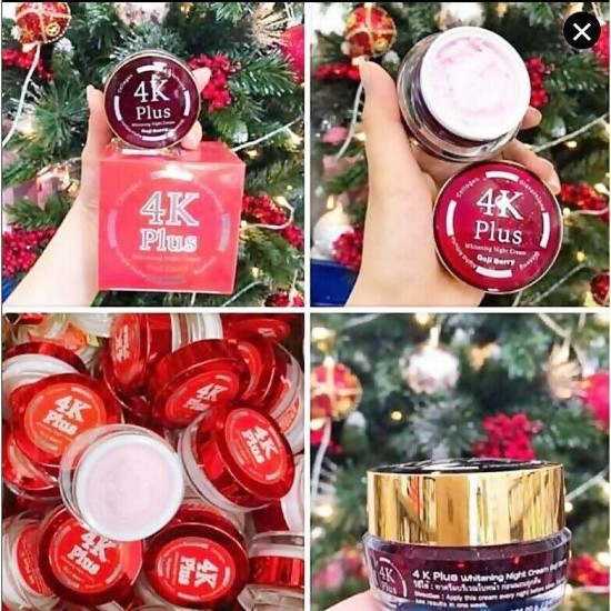 4K Plus Whitening Night Cream Goji Berry Natural Extracts Firming Smooth Skin