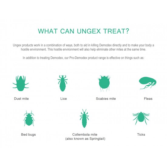 Ungex Anti-Demodex Mite Treatment | Acne Rosacea Seborrheic Dermatitis Hair Loss