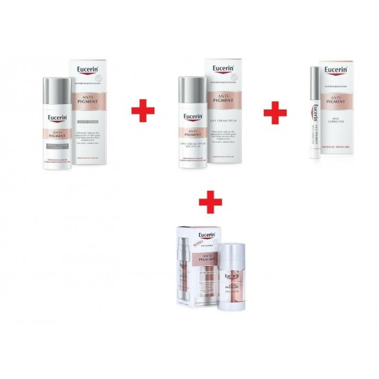 Full Eucerin Anti Pigment line Night + Day Cream + Spot Corrector + Dual serum