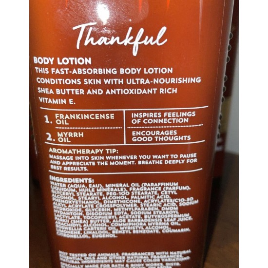 Set 4 Bath & Body Works Aromatherapy THANKFUL FRANKINCENSE & MYRRH Body Lotions