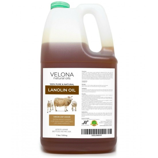 Lanolin Oil USP Grade By Velona 2oz-7lb Refined Cold pressed Skin, Hair, Body