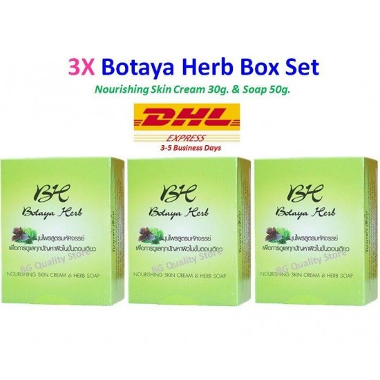 BOTAYA Herb Set Cream Soap & Serum Remove Acne Blemish Bright Whitening Skin