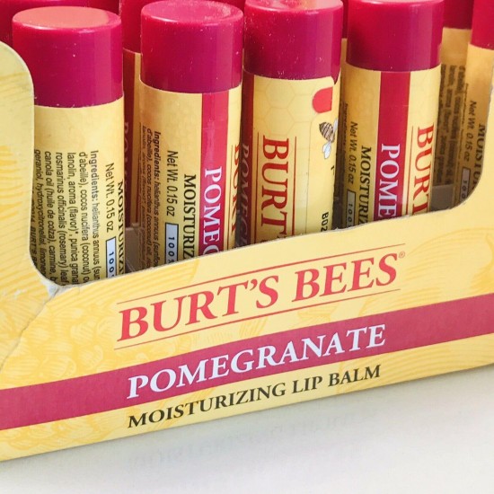 36 pack BURT'S BEES POMEGRANATE MOISTURIZING LIP BALM, BNIB