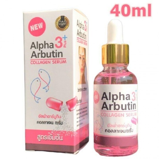 12x40ml Alpha 3 plus Arbutin Collagen Serum Moisture Smooth Skin Care Face White