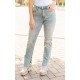 Straight Leg Distressed Jeans