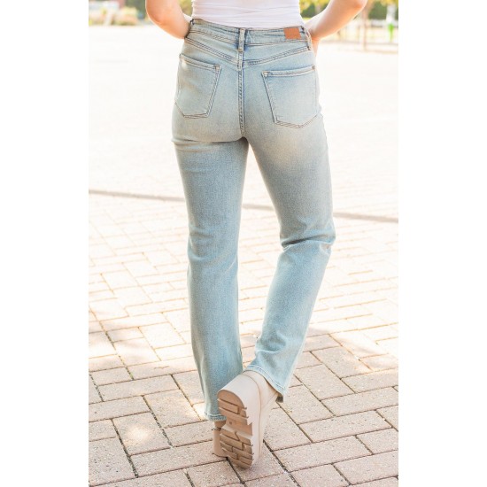 Straight Leg Distressed Jeans