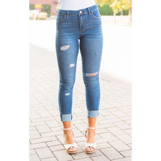 Cuffed Skinny Jeans