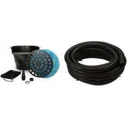 Pond Filter and Waterfall Spillway, Efficient Mechanical and Biological Filtration, Compact | 77020,Black & TotalPond Corrugated Tubing, 1-inch