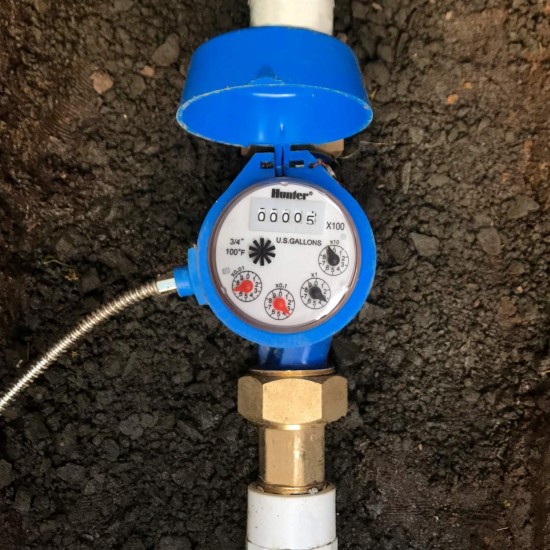 Hydrawise Pro-HC 12-Station Indoor Wi-Fi Irrigation Controller (PHC-1200i) & Hunter Industries HC100FLOW Hydrawise 1 HC Flow Meter Irrigation Sensor, Blue