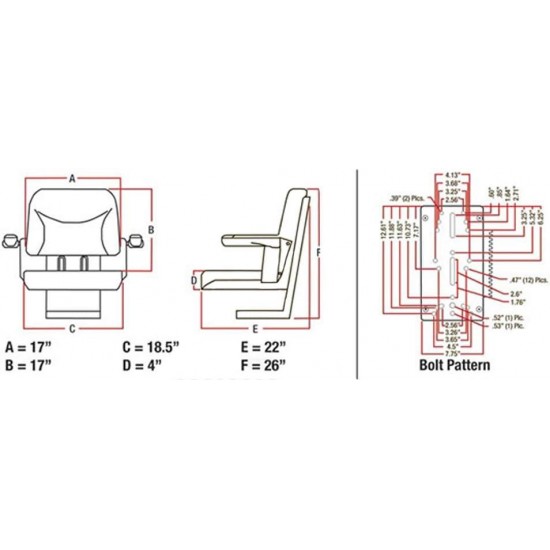 BBS108YL Yellow Big Boy Suspension Seat Fits John Deere Tractors