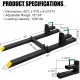 Clamp on Pallet Forks with Adjustable Stabilizer Bar 60 1500lbs Max, Heavy Duty Pallet Forks Clamp On for Tractor Bucket