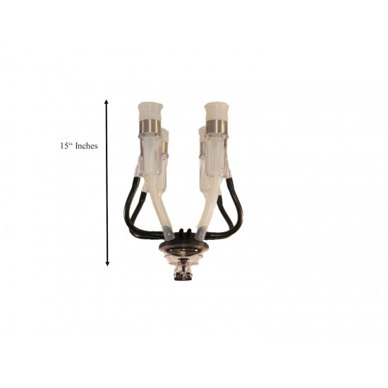 Melasty Cow Milking Cluster 200cc with Soft Silicone Liners and Clear Acrylic Shells That Allows You to See The Pulsation Rhythm in The Liners. (Medium Teat Cow)