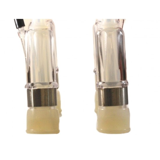 Melasty Cow Milking Cluster 200cc with Soft Silicone Liners and Clear Acrylic Shells That Allows You to See The Pulsation Rhythm in The Liners. (Medium Teat Cow)