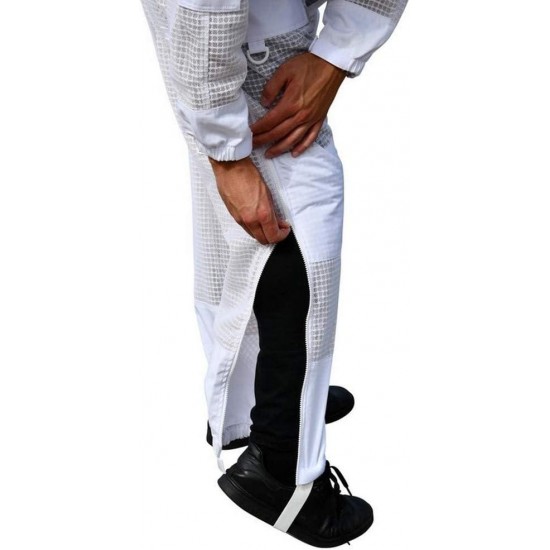 Beekeeping Suit Jacket & Trousers Pants with 2 Veils Fencing & Round Brim Hat Ventilated 3 Layer Mesh Costume (2X-Large)