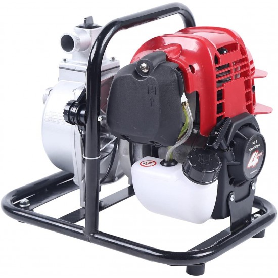 4 Stroke Commercial Gasoline Engine Water Pump, 1 Inch Inlet Portable Gas-Powered Water Transfer Pump, 1200W High Pressure Air-cooling Water Pump for Irrigation Pool, Landscaping 38CC