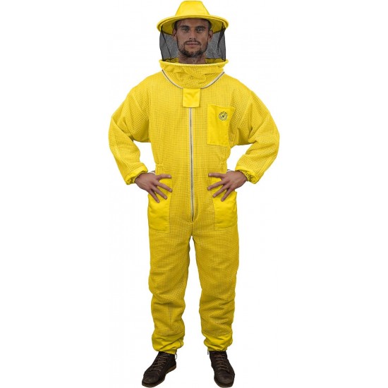 420 Aero Beekeeping Suit with Round Veil, 5XL, Yellow