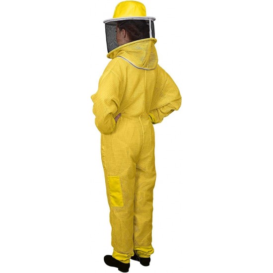 420 Aero Beekeeping Suit with Round Veil, 5XL, Yellow