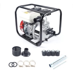 2 Inch 6.5HP Gas Water Pump, 210CC Gas Engine Trash Water Pump Portable Petrol Water Transfer High Pressure Pump for Pool Garden Irrigation Cleaning Fire Protection